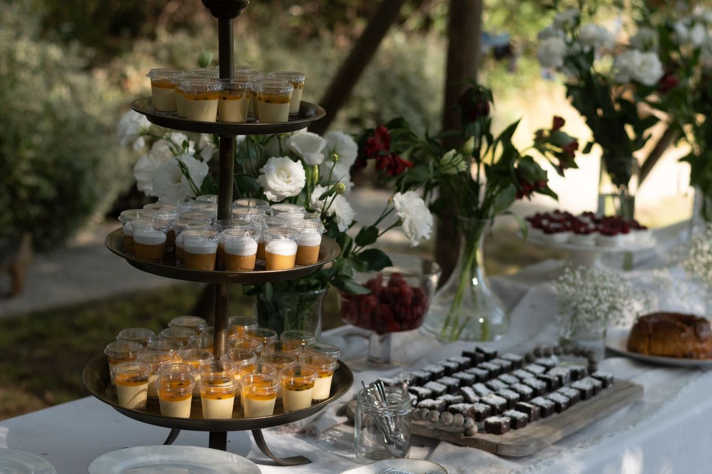 Torre de postres en shot
